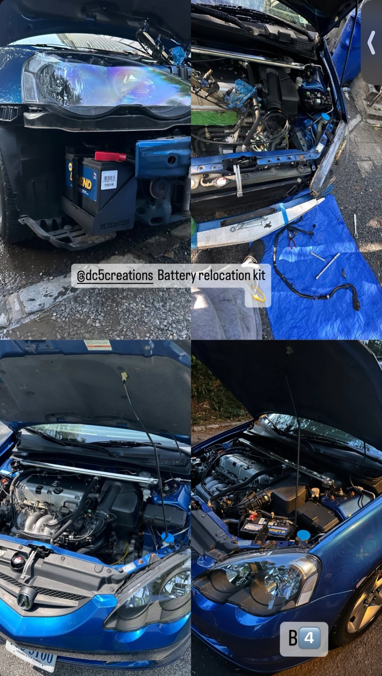 RSX BATTERY RELOCATION KIT